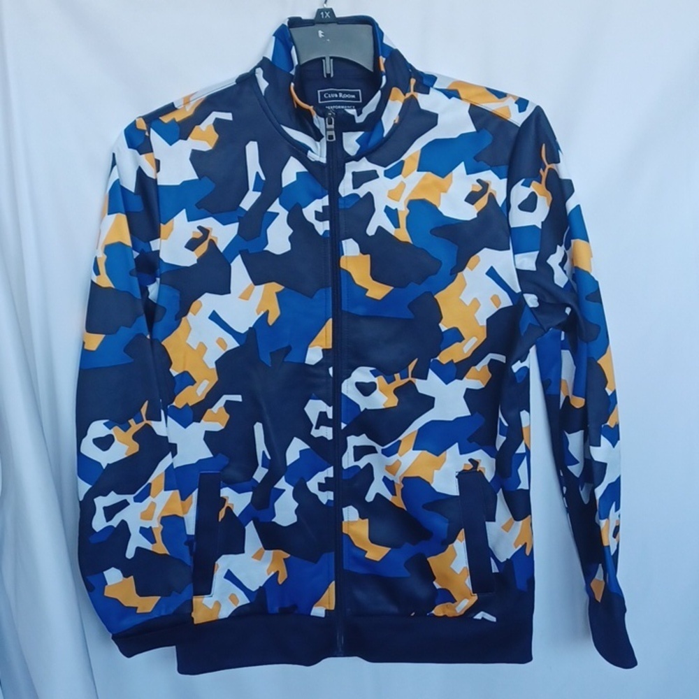 Club Room Men's Performance Moisture-Wicking Camouflage Track Jacket S